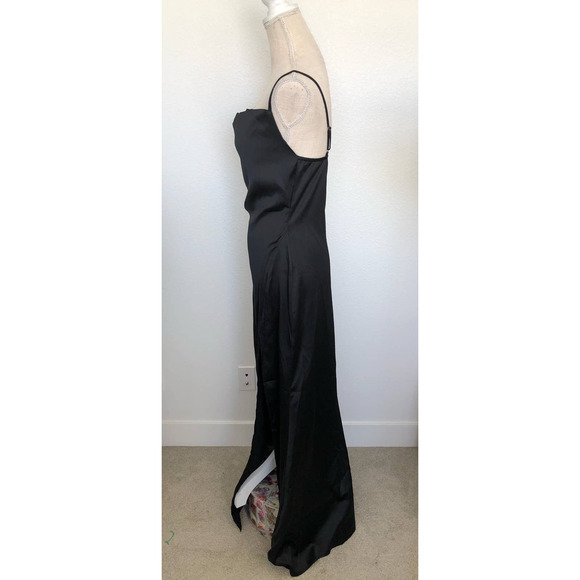 Commense Black Maxi Length Dramatic Thigh Split Dress - S - Picture 5 of 7